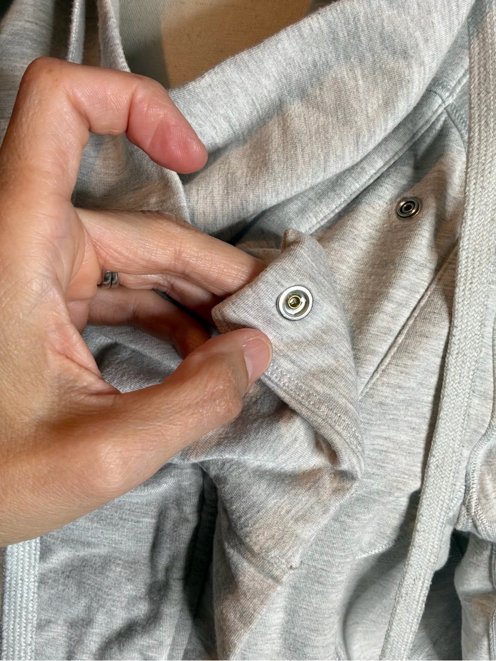 Lululemon Heather Grey Cowl Neck Asymmetrical Zip Athletic Sweatshirt Size 10 - Picture 7 of 9